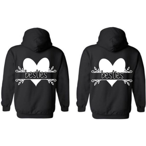 Hoodies BBF-Cadeau voor je beste vriendin-Besties met hart-Maat M