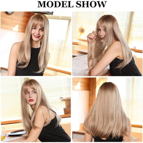 Vrouwen Natuurlijke Kijken Synthetische Pruiken - Women's Wigs-22,4 x 16,2 x 5 cm; 370 gram