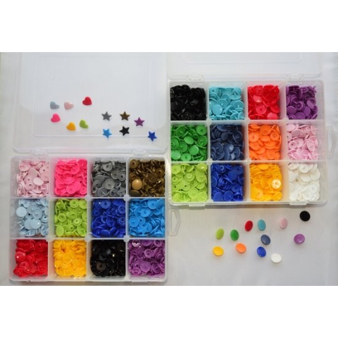 KAM snaps - set van 2 dozen - glanzend + hartjes + sterretjes