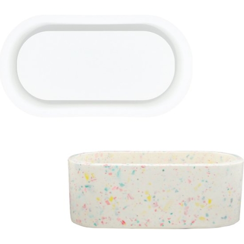 Silicone mal - Jesmonite - 17cm x 8,5cm x 6cm - Ovale bloempot
