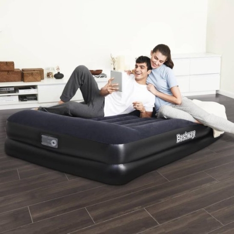Bestway Luchtbed Tritech 2-persoons 203x152x46 cm antraciet