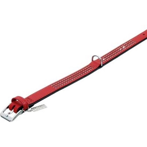 Karlie Vintage Strasshalsband Rood 3 Rijen Steentjes