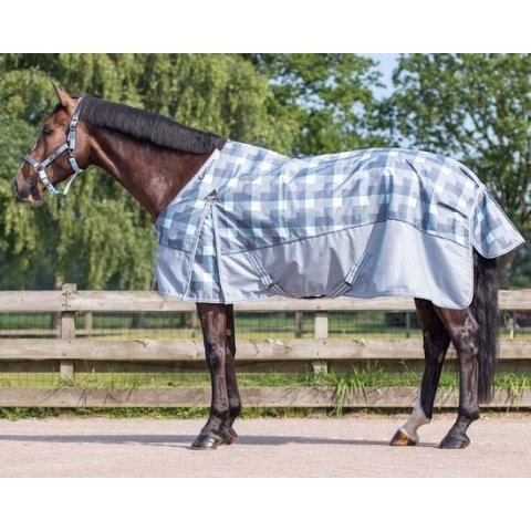 QHP Regendeken met fleece 0gr Turnout Collection - maat 155/205 - Lagoon