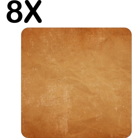 BWK Flexibele Placemat - Achtergrond van Ouderwets Papier - Set van 8 Placemats - 50x50 cm - PVC Doek - Afneembaar