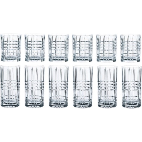 Nachtmann - Square Whiskey- en Longdrinkglazen - Set 12-delig - Whiskey - Longdrink