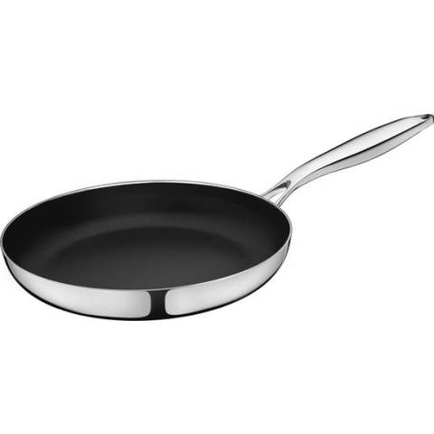 Koekenpan, 28 cm, Geschikt voor alle kookplaten inclusief inductie, Pan bekleed met 5 lagen, Duurzame coating, Ovenbestendige pan met roestvrijstalen handvat, Vaatwasmachinebestendig.