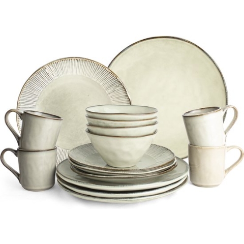 Dutch Rose Organic - Dutch Rose Set 16 Delig Servies Creme