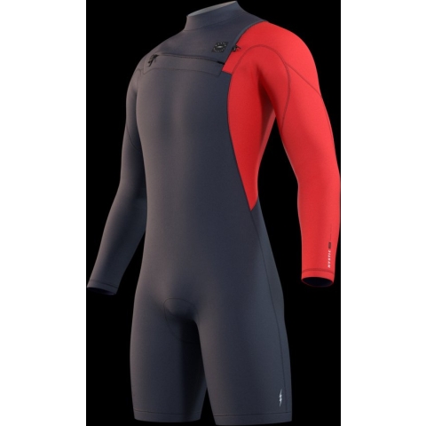 Mystic Heren Marshall 3/2mm Lange Mouwen Borst Ritssluiting Short