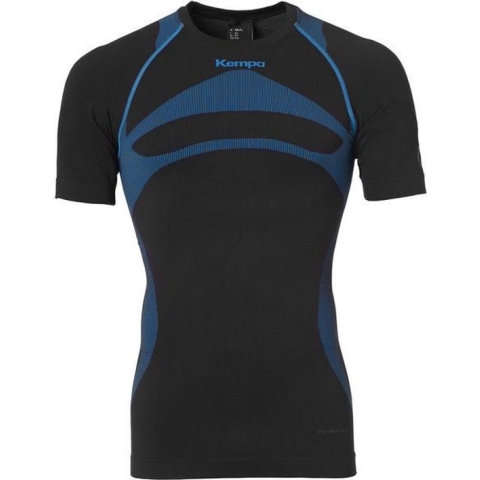 Kempa Attitude Pro Shirt Heren - thermoshirts - zwart/lichtblauw - maat XL-2XL