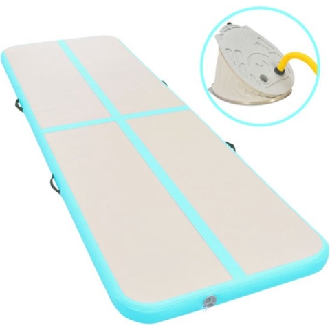 vidaXL-Gymnastiekmat-met-pomp-opblaasbaar-700x100x10-cm-PVC-groen