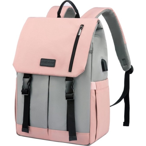 Laptoprugzak voor dames, elegante herenrugzak, waterdicht, schooltas met 15,6 inch laptopvak, schoolrugzak, jongens/meisjes, tieners, rugzak met USB-dagrugzak voor universiteit, reizen