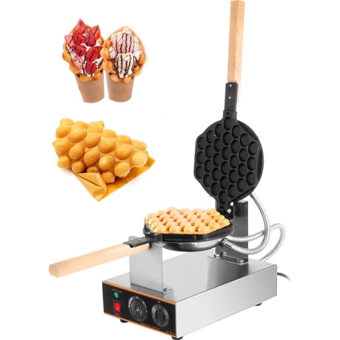 MajesticMania Wafelijzer - Elektrische Wafelijzer Machine - Wafelmaker - Poffertjespan - Poffertjesmaker - Bubble Wafelijzer – Roestvrijstaal - Wafel Bakken Machine - 1400W