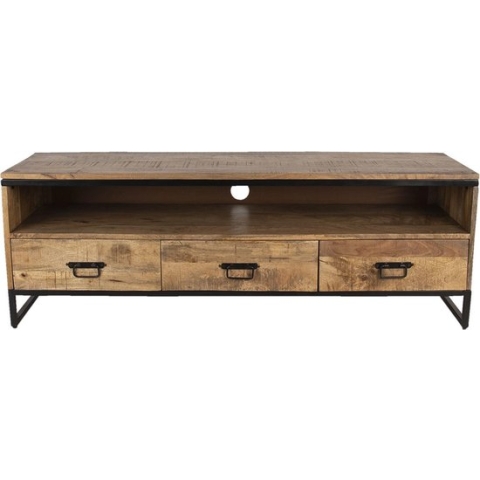 TV Meubel - Televisie Meubel - Tv Kast - TV Meubel Industrieel - Mangohout - 150 cm breed