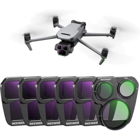 Neewer® - ND/CPL Filter Set Compatibel met DJI Mavic 3 Pro/Pro Cine - Set van 6 Schakelbare ND8/ND16/ND32/ND64/ND128/CPL Polariserende Filters - Multi-gecoate Optische HD-glas/Lichte Frame - Verbeter de Fotografie en Videokwaliteit met je Drone