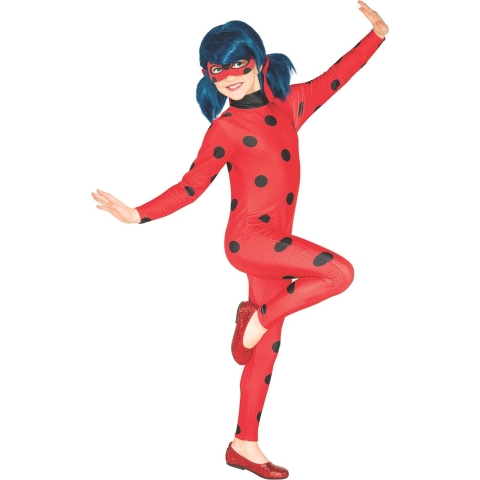 Rubies - Ladybug Kostuum - Miraculous Ladybug Lieveheersbeestje Animatieserie - Meisje - rood,zwart - Maat 92 - Carnavalskleding - Verkleedkleding