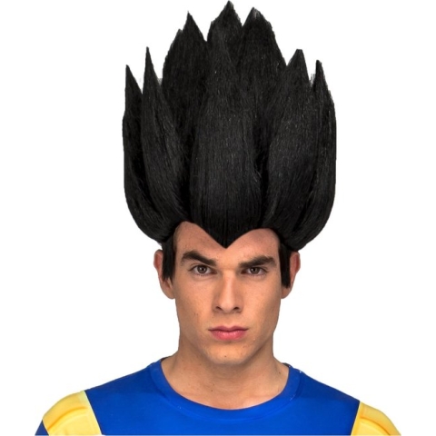 VIVING COSTUMES / JUINSA - Zwarte Vegeta Dragon Ball pruik voor volwassenen
