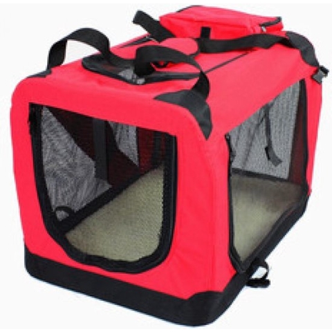 Topmast reisBench nylon Bench - honden Bench M. Rood 60x42x42cm - stoffen bench - vouwbench - Auto bench - Honden 5-10kilo