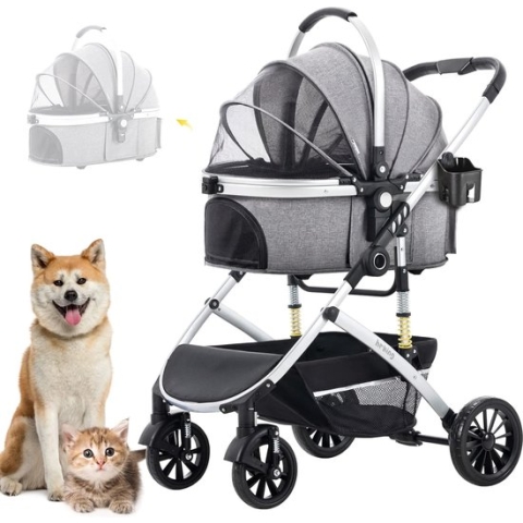 Hondenbuggy - Hondenbuggy Inklapbare - Geschikt voor Kleine en Middelgrote Honden - Lichtgewicht Reisbuggy