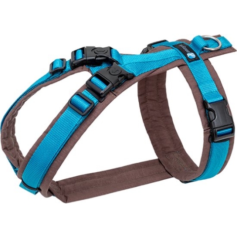 AnnyX Hondentuig - OPEN - Speurtuig – Bruin/ Petrol - maat XXS - Borstomvang 36-42cm - Gewicht hond 3 -7 kg