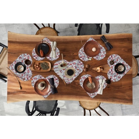 Onderleggers - Placemats - Placemats hartje - Stad - Patroon - Huizen - 10 stuks