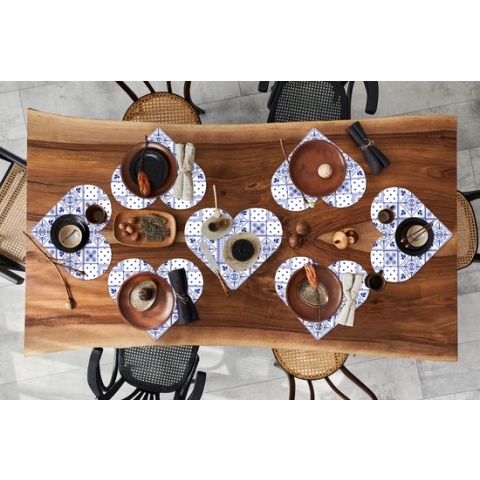 Onderleggers - Placemats - Placemats hartje - Tegels - Patronen - Delfts Blauw - 8 stuks