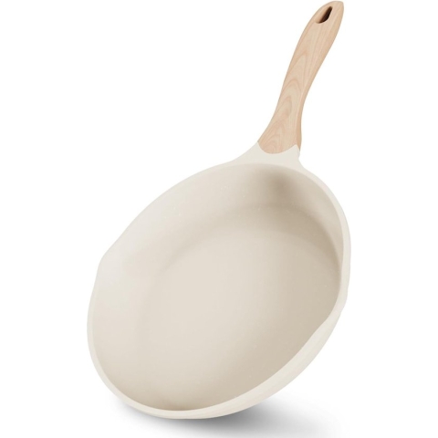 Koekenpan 20 cm, pan met antiaanbaklaag, geschikt voor inductie, granieten pan, kookgerei, omeletpan met roestvrijstalen handgreep, geschikt voor alle warmtebronnen, PFOA-vrij