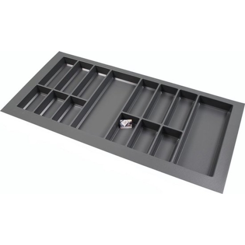 Kunststof Bestekbak Classic Serie Antraciet, Breedte 108-100 cm - Diepte 54-47 - Breedte en diepte op maat te maken - Besteklade, Bestekhouder, Bestekbakken op maat