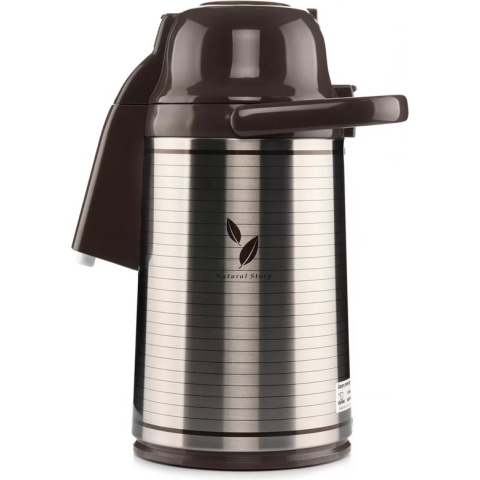 Zojirushi Pompthermos met Glazen Binnenfles - Satin Leaf - 3L
