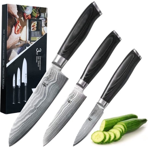 Hoogwaardige messenset messen keukenset, roestvrijstalen scherpe messenset met messenblok.