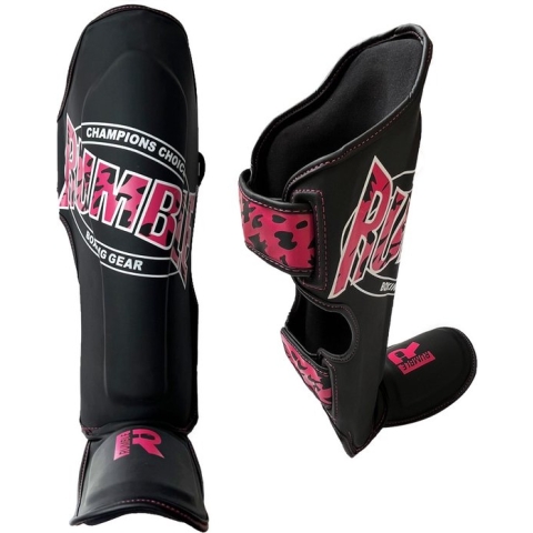 Scheenbeschermers Kickboksen Kinder Rumble Camo Zwart-Roze XL