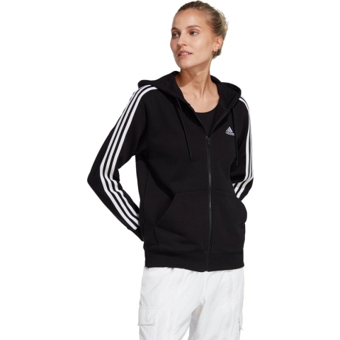 adidas Sportswear Essentials 3-Stripes French Terry Regular Ritshoodie - Dames - Zwart- XS