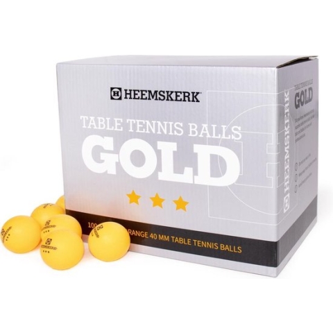 Heemskerk Gold Tafeltennisballen per 100 stuks - Oranje - 3 ster