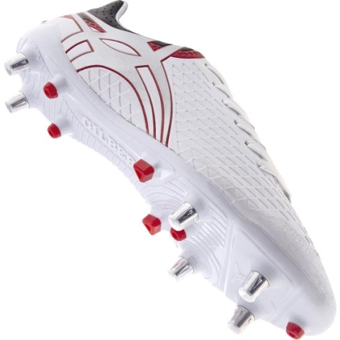 Gilbert Rugbyschoenen Kaizen 3.0 Pace 6 Noppen Wit - Maat 35.5