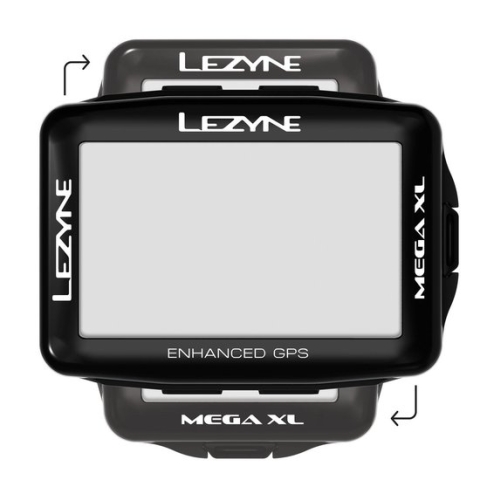 Lezyne Mega XL GPS - Navigatiesysteem met Bluetooth Smart en ANT+ - Barometer en Accelerometer - Accu tot 48 uur - Scherm 35.3 x 58.8 mm - Zwart