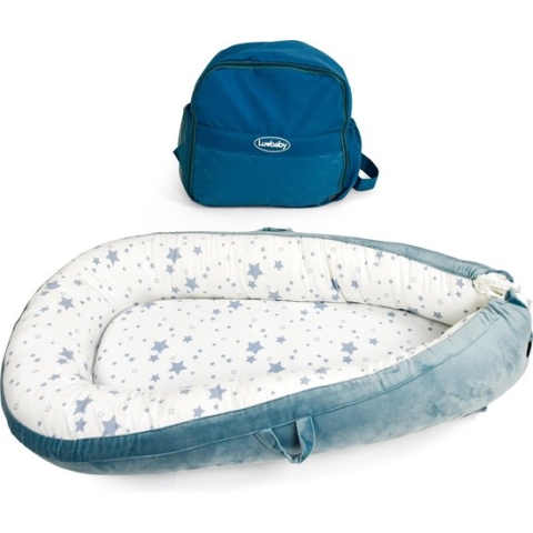 Baby Nestje Luvbaby - Babynestje Extra Zacht & Stevig - Babynest Met Tweezijdig Ontwerp - Baby Nest Van Katoen en Flannel - Verstelbaar Design - Inclusief Luxe Rugzak