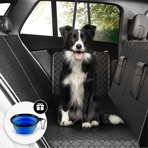 Hondendeken Auto Beschermdeken Achterbank Kofferbak met Transportzakken - Hond Bescherming Autostoel Tegen Vervuiling Kofferbakbeschermer Hoge Zijkanten, Hondenkleed Zacht Antislip Waterdicht Wasbaar (Achterbank)