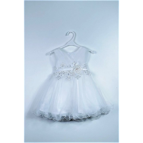 Prinsessen/doop/communie/feestkleedje voor meisjes - wit - 1 jaar
