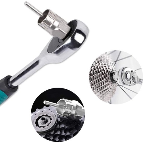 Fiets kettingzweep, tandwielverwijderaar, cassette, lockring, gereedschap, tandkranstrekker, schroefkrans, trekker, kit, cassettes, verwijderingsgereedschap, universeel voor compartiment cassette en schroefkrans