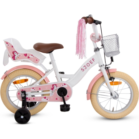 SJOEF Dolly Meisjesfiets 14 inch - Kinderfiets 3, 4 & 5 jaar wit