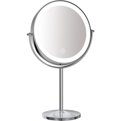Make-up spiegel staand 5x vergrotend met dimbare LED verlichting chroom