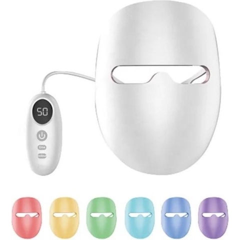 Phenitech Led Gezichtsmasker – Licht Therapie – Huidverzorgings masker – Anti Aging Masker - Huidverjongingsapparaat - Draadloos - Wit