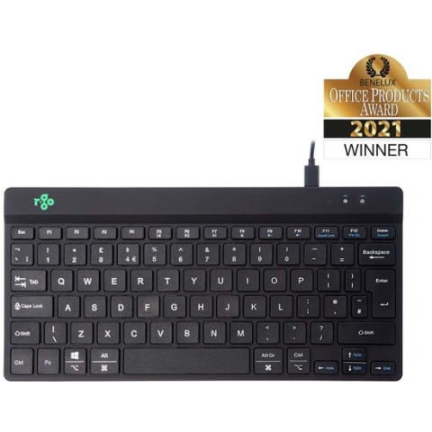 R-Go Compact Break Toetsenbord - Ergonomisch - Met break software - USB - QWERTY (UK) - Zwart