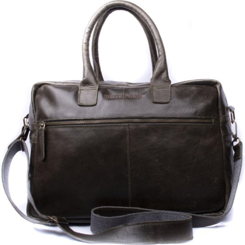 Dutch-Bag Amsterdam Leren Laptoptas 17 Inch Olijf - Vintage Leder  - Handgemaakt in NL - Premium Leer