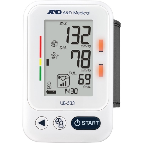 A&D UB-533 - Bloeddrukmeter pols - 2 x 60 geheugenplaatsen