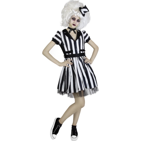 FUNIDELIA Beetlejuice kostuum voor vrouwen Tim Burton - Maat: S - Wit