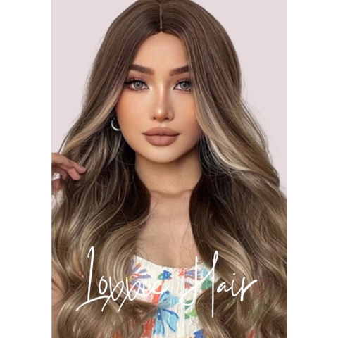 Pruiken dames - Loxxie® - Face Frame Blond - Lang haar - Slag - Golvend - Wig - Universeel - Realistisch - Wasbaar- Uniek