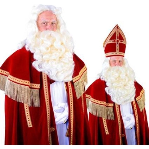 Luxe Sinterklaas pruik en baard