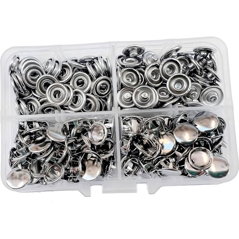 drukknopen met tang, 50 stuks, 11 mm, zilvermetaal, drukknopset met tang, naai-accessoires, knopen om aan te naaien, gereedschap, Jessey Snaps voor baby's en kinderkleding, naaien