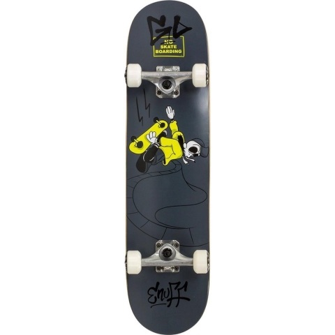 Enuff Skateboard - Skully - grijs/geel/zwart/wit