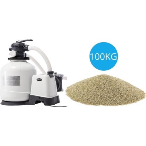 Intex - Zandfilterpomp 12000 L/u & Filterzand 100 kg